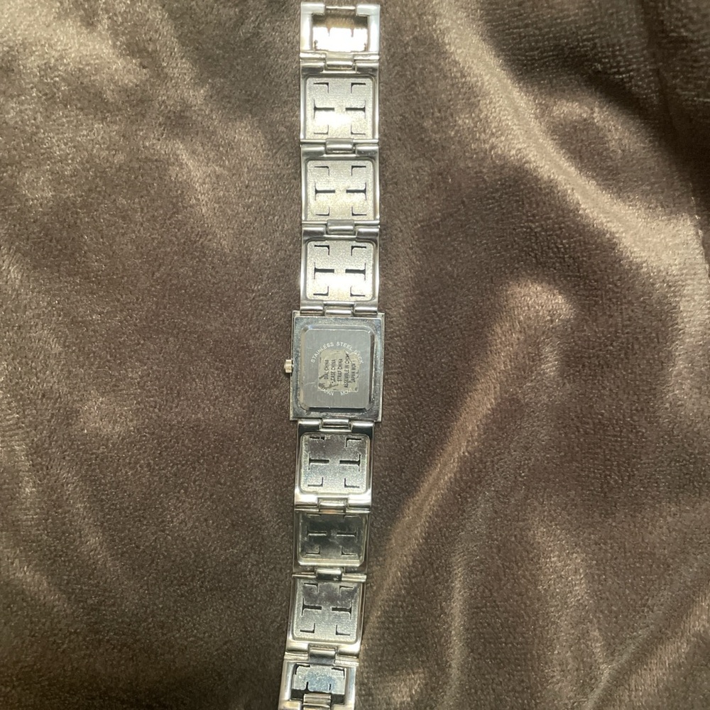 Vintage Geneva Silver Toned Rectangular Watch - image 5
